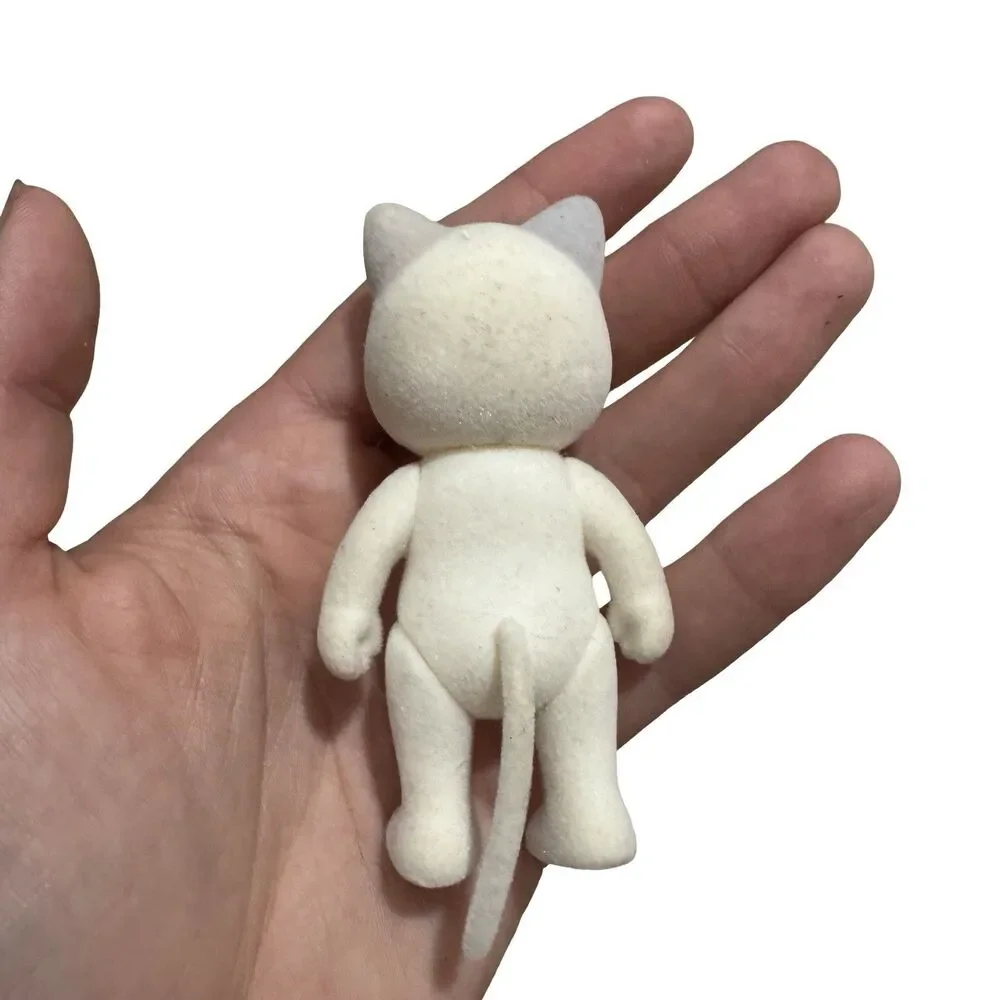 Calico Critters Loose White Cat Fuzzy Face Tail Figure No Clothes